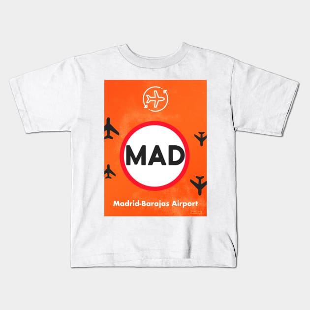 MAD MADRID Airport code Kids T-Shirt by Woohoo